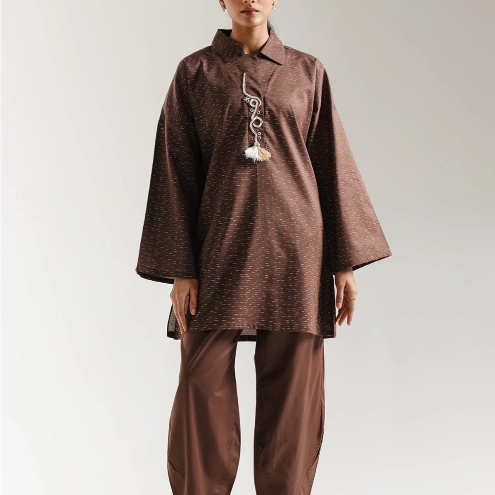 Shalwar kameez. Pakistani Brand ETHNIC. Brown Tunic and Pants Set